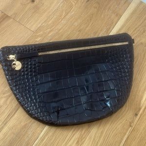 RARE Clare V Grande Fanny NWT - Black Croc